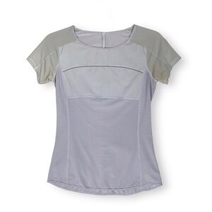 Lululemon Womens Run Fast Track Shirt Short Sleeve Vented Sz 4 Lilac